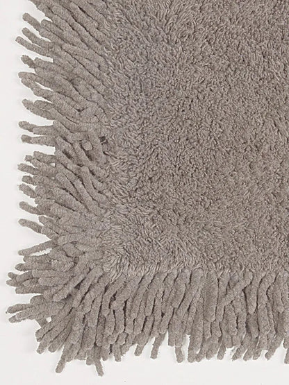 Saral Home Shaggy Soft Cotton Durable & Washable Multipurpose Bedside Runner Colour Light Grey