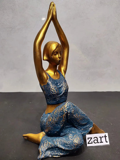 Zart Resin Lady Yoga Poses Showpiece for Home Decor Showpiece