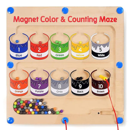 Kidology Wooden Magnetic Color and Number Maze Montessori Toys