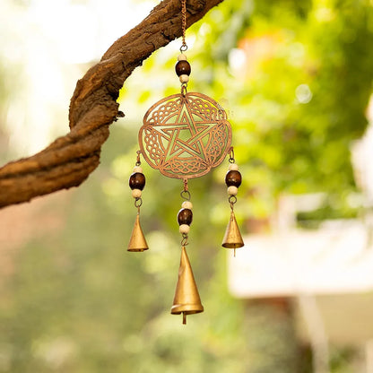 Duli Metal Star Windchime Wall Hanging Feng Shui Hanging Bells