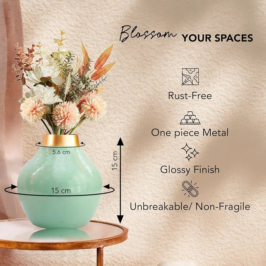Ekhasa Unbreakable Metallic Flower Vase Aesthetic Vase