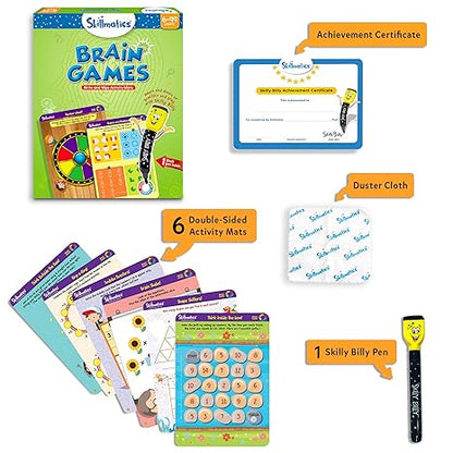 Skillmatics Educational Game Brain Games Reusable Activity Mats with Dry Erase Marker Gifts Travel Toy