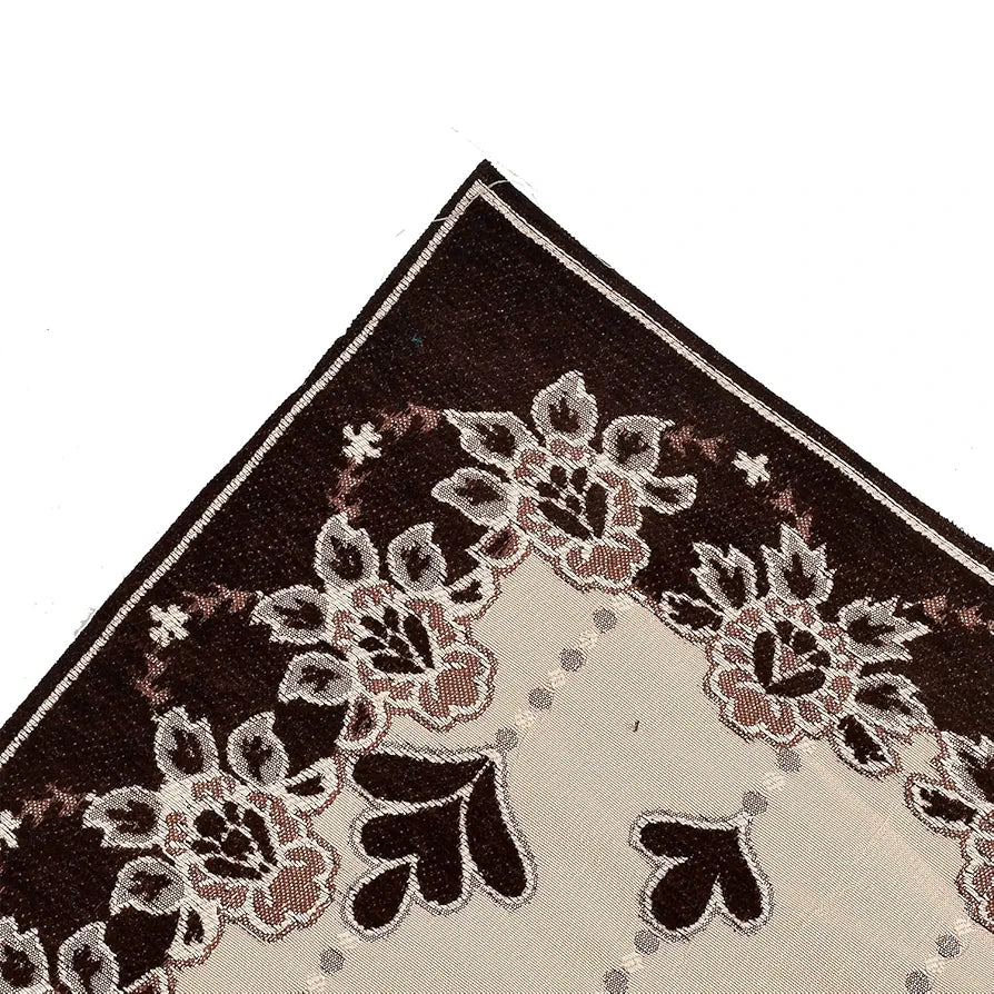 Kuber Industries Rectangular Floral Print Cotton Table Runner for Dining and Center Table Set of 2 Brown