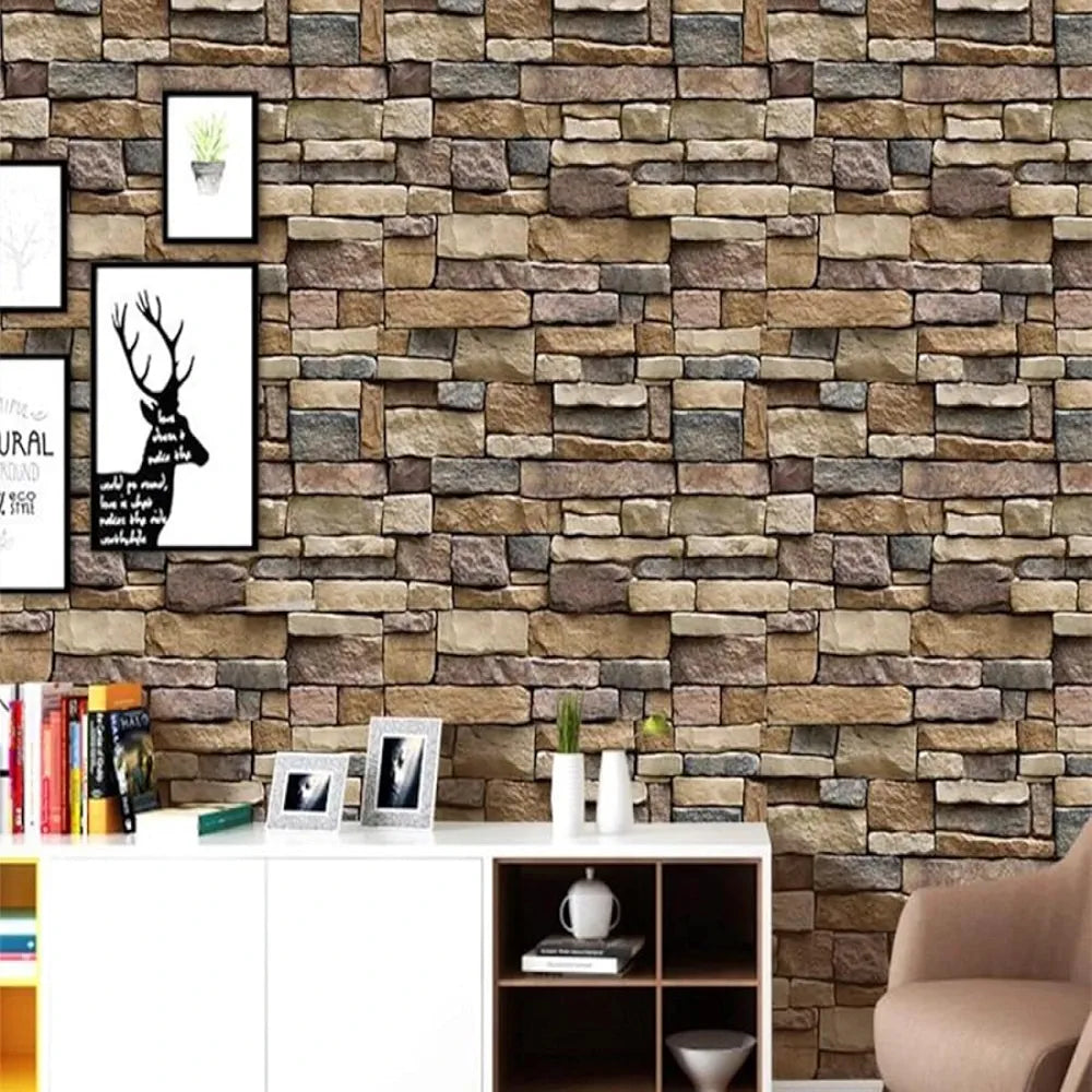Jaamso Royals Wall Papers for Home Brick Wallpaper V1007_500CM