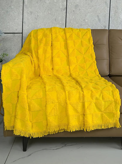 Saral Home Easy Living Soft Cotton 2 Seater Sofa Cover Throw Yellow