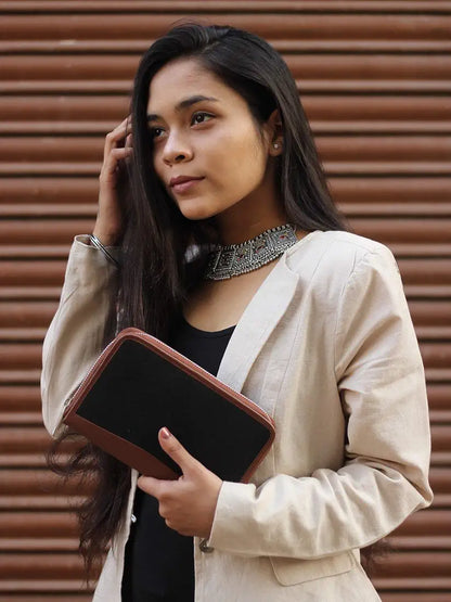 Zouk Wallets for Women Handmade Wallets for Females Vegan Leather and Jute