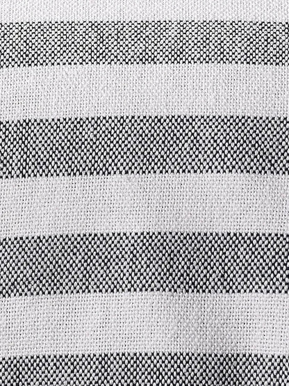 Sashaa World Striped Cotton Throw Bedcover Super Soft & Breathable Throw Blanket (Black/White)