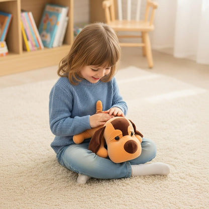 Tickles Cute Lying Dog Soft Stuffed Plush Animal Cushion for Kids 30cm