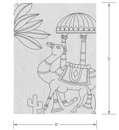 Hobby India Self Painting Beautiful Camel Canvas | Pre-designed Canvas Board for Best Gift Adults & Artist