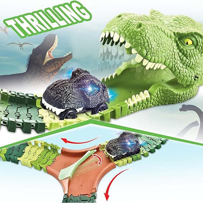Kidology Flexible Dinosaur World Road Race Track for Kids