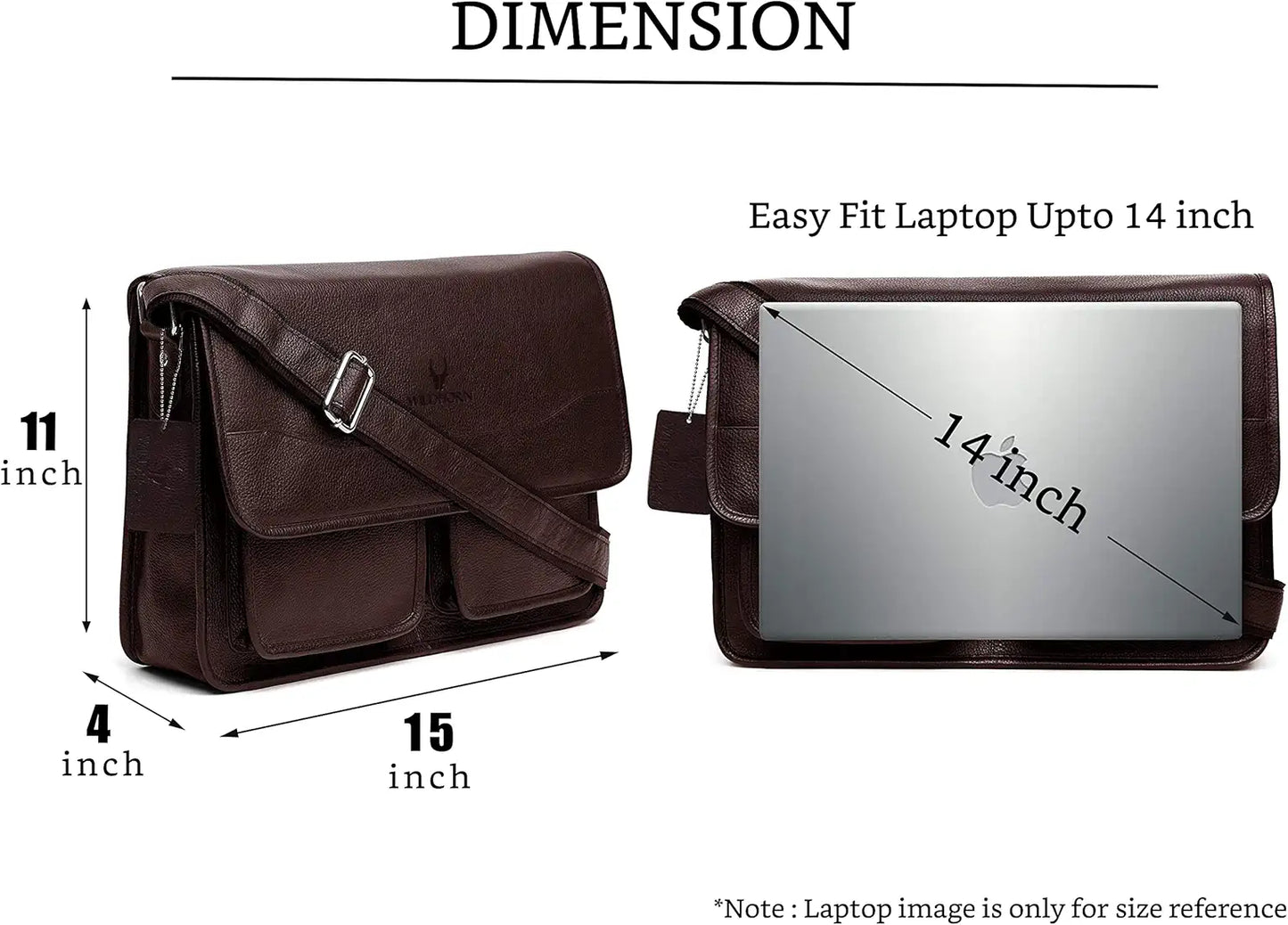 WildHorn Urban Edge100% Leather Laptop Messenger Brown Men's Bag 