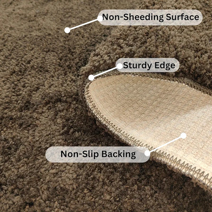 Ishro Home Premium Fuzzy Shag Carpet For Hall Rugs For Living Room Carpets For Living Room Colour Classic Brown 4x6 Fts
