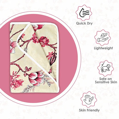 Divine Casa Floret 100% Cotton Single Kids Dohar 120 GSM Soft & Lightweight Throw Blanket Colour Summer Fern