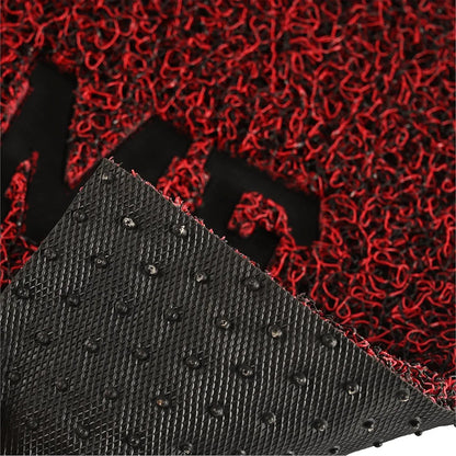 Kuber Industries Anti-Slip Welcome Print Grass Door Mats Red Colour