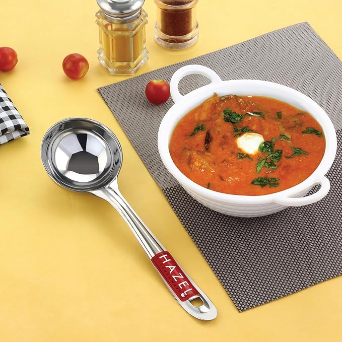 Hazel Stainless Steel Round Serving Ladle Laddle Spoodle Spoon 7.3 cm Dia