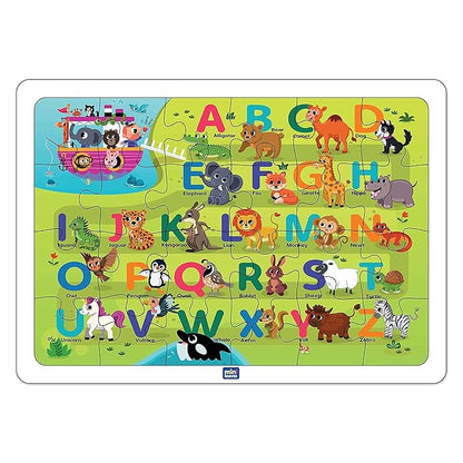 Mini Leaves 24 Piece Puzzle for Kids | Alphabets Jigsaw Puzzle | Educational Toys for Kids 3+ Years | Gift for Kids With Wooden Tray