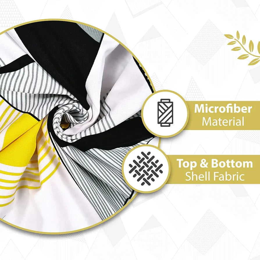 Divine Casa 120 GSM Microfiber Single Kids Dohar Soft & Lightweight Throw Blanket Geometric Triangles Pattern Colour Black & White