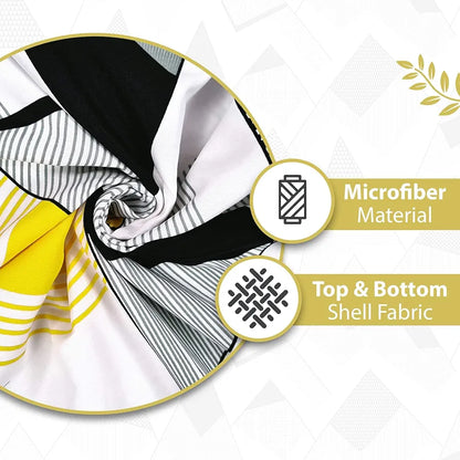 Divine Casa 120 GSM Microfiber Single Kids Dohar Soft & Lightweight Throw Blanket Geometric Triangles Pattern Colour Black & White