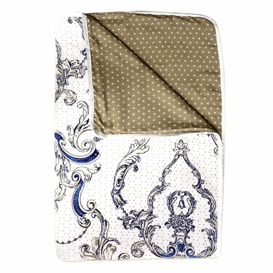 Divine Casa 120 GSM Super Soft Brushed Microfiber Lightweight Jaipuri Print Rajai Single Bed Reversible AC Blankets for Winter TC - 120 Colour Lead Gray