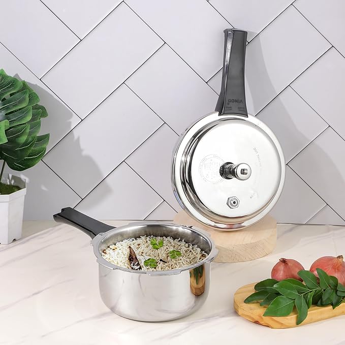 Vinod Platinum Triply Stainless Steel Outer Lid Pressure Cooker 5 Litres