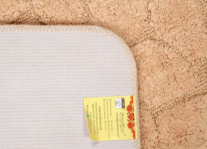 Saral Home Solid Antiskid Bathmat Set Colour Beige