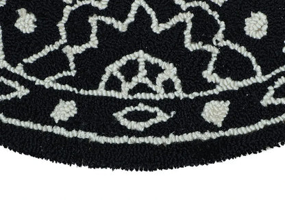 The Home Talk Tufted Round Wool Carpet Area Rugs for Living Room Bed Room