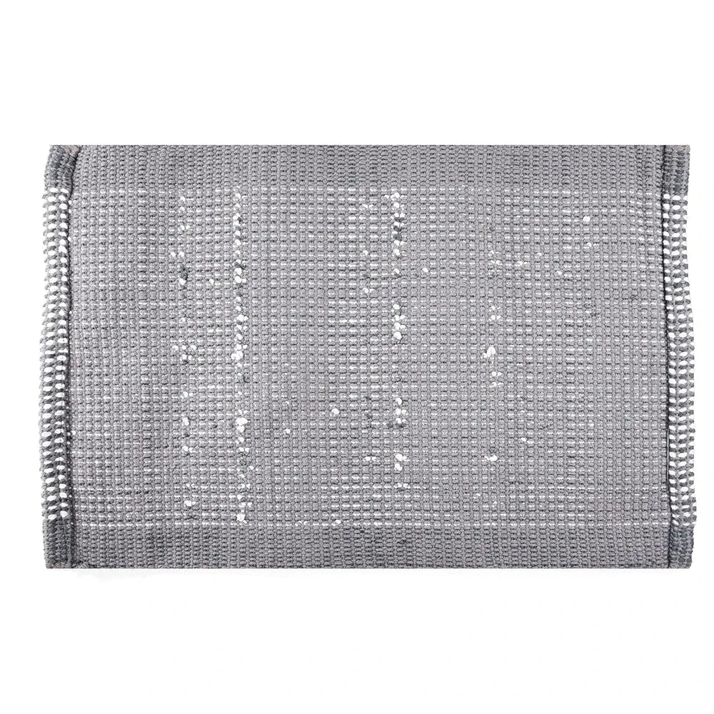 Kuber Industries White Cut Loop Microfiber Entrance Mat Gray Colour