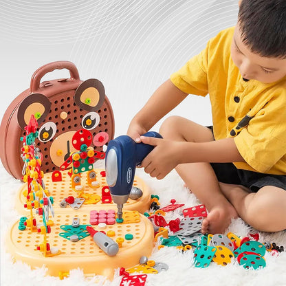 Kidology Creative Toolbox with Toys Electric Drill Screwdriver Tool Set Creative Toy 203 Pieces