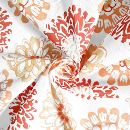 Divine Casa - 144 TC Super Soft 100% Cotton Bedsheet for Double Bed  144 Thread Count Colour Red Orange