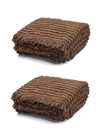 Saral Home Barkha Stripe Cotton 1 Seater Sofa Throw Colour Brown