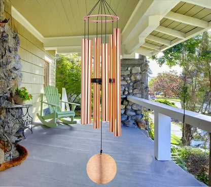 Melody Aureole Tuned Wind Chime 6 Pipes Aluminum Rose Gold 28 inches Long