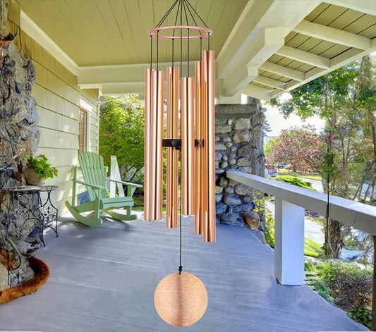 Melody Aureole Tuned Wind Chime 6 Pipes Aluminum Rose Gold 28 inches Long