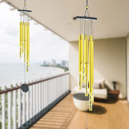 Wind Chimes Hanging Bells and Showpieces Golden 5-Pipe Wind Chime -003
