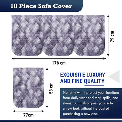 Kuber Industries Sofa Cover Set 5-Seater for Home Decor Shaded Venus Gray