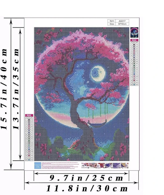 TREXEE 5D DIY Diamond Paint by Number Kits | 30 * 40 Cm Craft & Arts for Adults & Kids | Full Drill Crystal Rhinestone Diamond Painting for Wall Decor DIY Diamond Painting Kits Tree of Life Painting