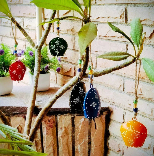 MIRAMAYEE Purse Bell  4"- Hanging Garden Cow Bell Patio Hanging Bell Set of 5