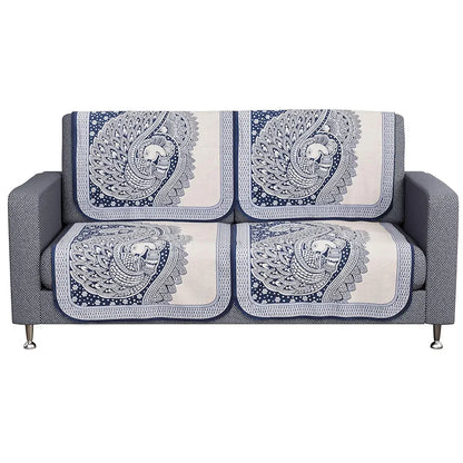 Kuber Industries Sofa Cover Net 2+1 Seater Sofa Slip Cover Set Mor Digital-837 Blue