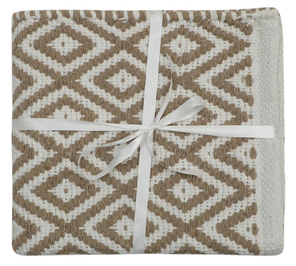The Home Talk Weaved Cotton Rectangular Carpets Contemporary Decorators Area Rugs for Bedroom Beige