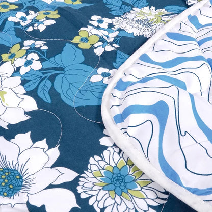 Divine Casa 120 GSM Microfiber Reversible Kids Single Bed Comforter Ultra-Soft Toddler Blanket Colour Celestial Blue