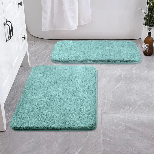Luxe Home International Bath Mat Super Soft Ultra Absorbent Rectangular Mat Colour Blue (Pack of 2)