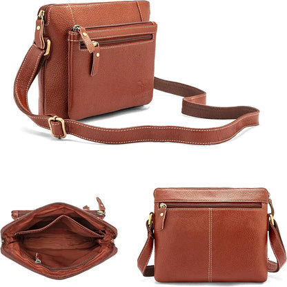 Goatter Genuine Leather 9" Inch Sling Cross-Body Bag For Women's