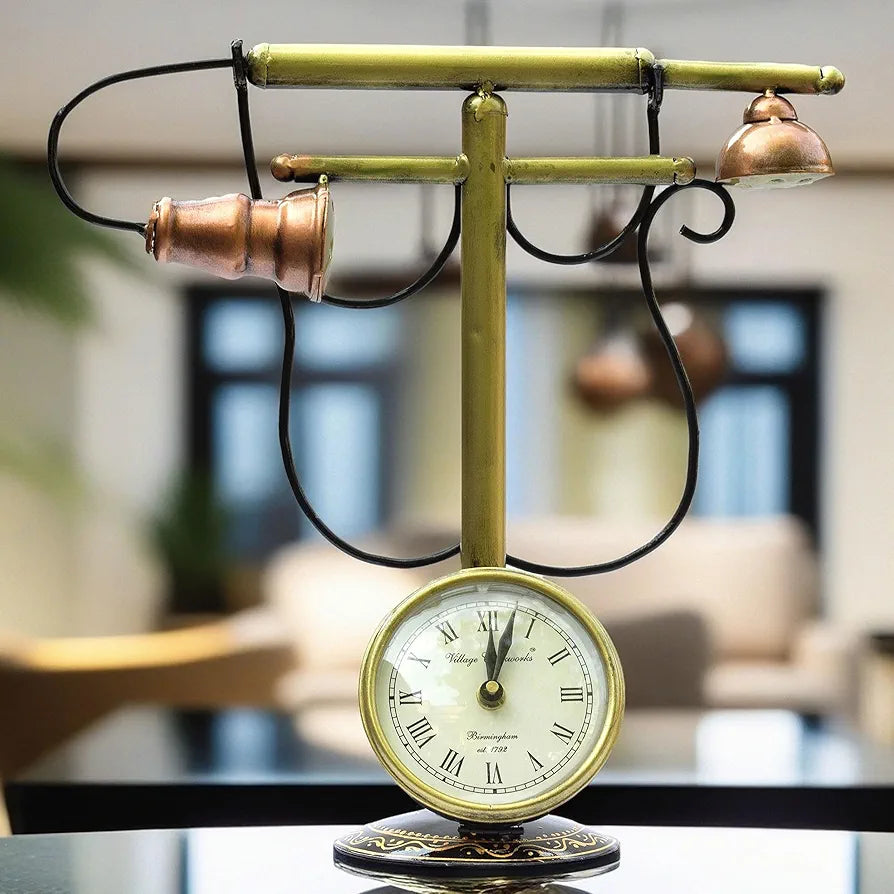 Kraftskala Iron Vintage Retro Tabletop Analog Clock Showpiece Classic