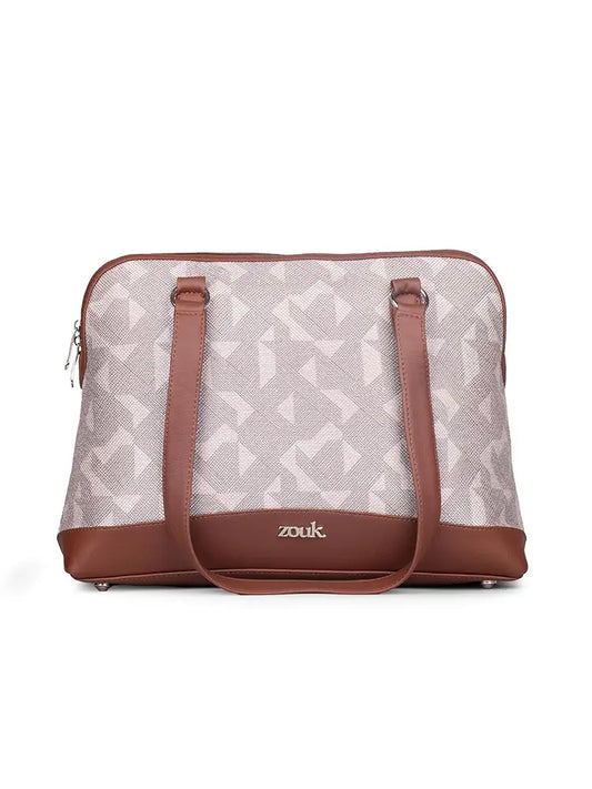 Zouk Carry All Work Bag Jute & Vegan Leather Handcrafted Women's Shoulder Bag