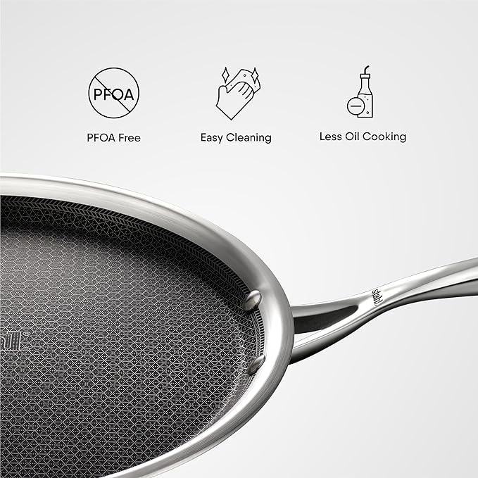 Stahl Artisan Hybrid Triply Dosa Tawa | Dosa Tawa With Induction Base | Non Stick Pan | Stainless Steel Scratch Resistant | 30 Cm
