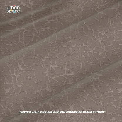 Urban Space Blackout Curtains for Door 7 Feet Long Set of 2, Embossed Abstract Design Light Blocking Curtain for Living Room, Curtains Earth Crust Soft Brown