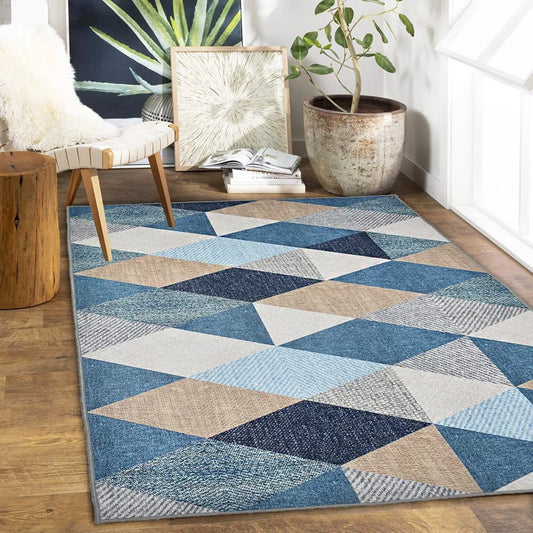 Ishro Home 3d Printed Bedside Runner Carpet Anti Skid For Home kitchen Colour Crystals