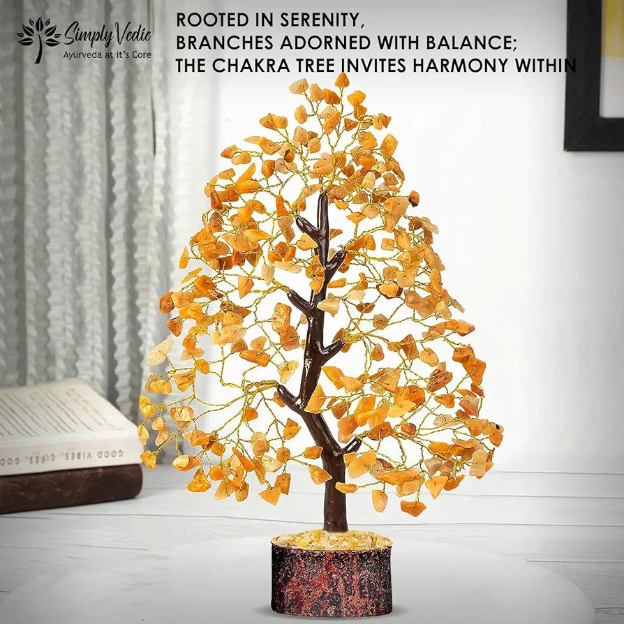 Simply Vedic Chakra Yellow Jade Crystal Tree