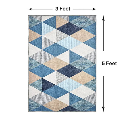 ishro home Feet 3D Jet Multi Printed Carpet Rug Runne Colour Crystals 3 x 5 Feet