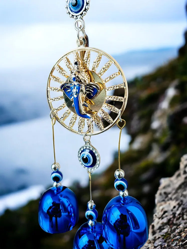 WS Evil Eye Ganesh Ji Wind Chime With 3 Bells