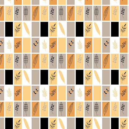 Divine Casa 144 TC Cotton Bedsheet for Double Bed with 2 Pillow CoverColour Ivory & Orange